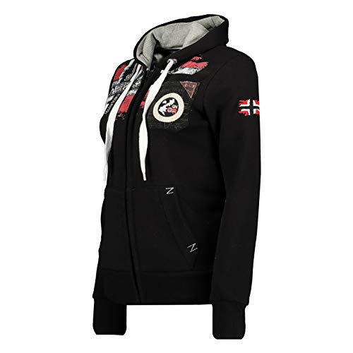 Geographical Norway FESPOTE Lady - Sudadera con Capucha para Mujer (Negro, L)