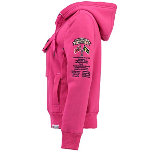 Geographical Norway GYMCLASS LADY - Sudadera Mujer Bolsillos Kangaroo - Sudadera Caliente Mujer - Suéter Abrigos Manga Larga - Hoodie Tops Casual Abrigo Estilo PINK FLASH M - TALLA 2