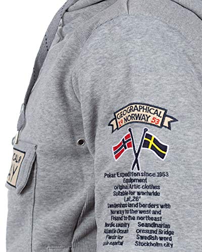 Geographical Norway Sudadera con capucha para hombre Color gris. XL