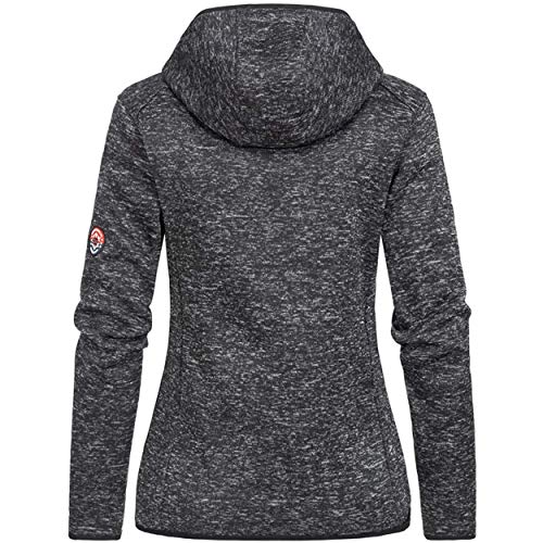 Geographical Norway UPCLASSICA Lady - Sudadera Capucha Bolsillos De Forro Polar Kangaroo - Sudadera De Manga Larga Y Cálida - Sudadera con Capucha Tops Sport (Negro S)