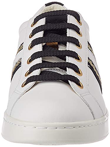 Geox D Jaysen A, Sneaker Mujer, Blanco/Negro, 35 EU