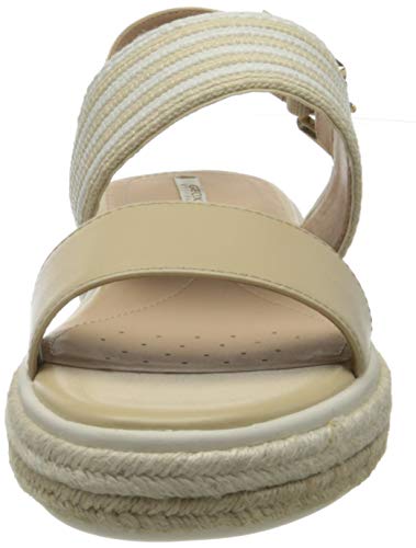 Geox D Sandal LEELU' E, Sandalias de Talón Abierto Mujer, Beige (Sand C5004), 38.5 EU