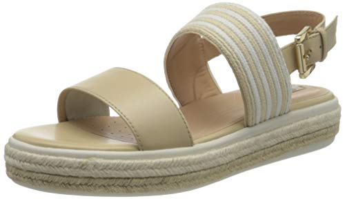 Geox D Sandal LEELU' E, Sandalias de Talón Abierto Mujer, Beige (Sand C5004), 38.5 EU