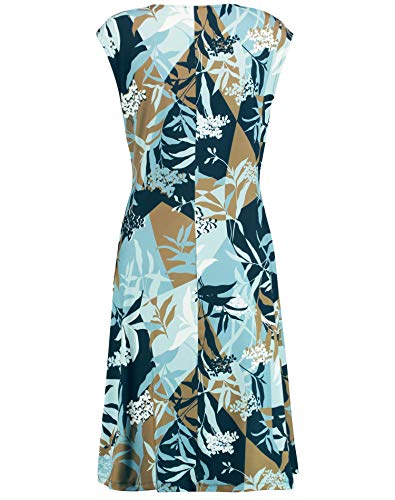 Gerry Weber 380910 Vestido, Impresión Azul Marino Aqua Offwhite, 48 para Mujer