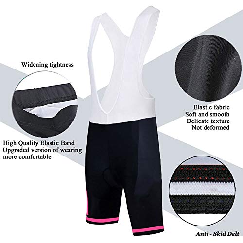 GET Conjunto de Maillot de Ciclismo para Mujer, Trajes de Ciclismo de Secado RáPido para Bicicleta de Verano Top de Ciclismo MTB Transpirable + Babero Acolchado 9D (Color : B, Talla : S)