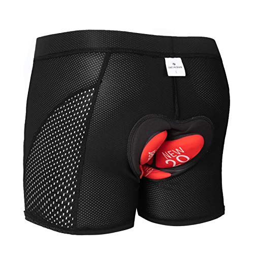 GIEADUN Ciclismo Pantalones Cortos de Bicicleta 20D Gel de sílice Acolchado Ciclismo Calzoncillos Ropa Interior de Bicicleta MTB Bicicleta Pantalones Cortos (Negro, M)