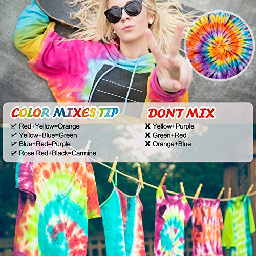 Gifort Tie Dye Kit, Textiles de Tela Colores Vibrantes Pinturas Ropa Tinte Graffiti para Proyectos de Bricolaje y Actividades de Fiesta (18 Colores)