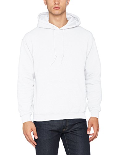 Gildan Heavyweight Hooded Sweatshirt Sudadera con Capucha, Blanco, L para Hombre