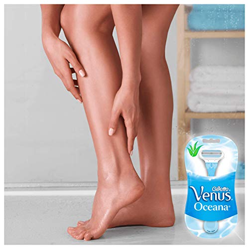 Gillette Venus Oceana Maquinilla de Afeitar Desechables Mujer, Paquete de 4 Cuchillas de Afeitar