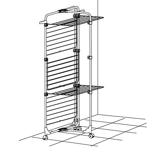 Gimi Modular 3 Tendedero de pie de torre, de acero, 30 m de longitud de tendido