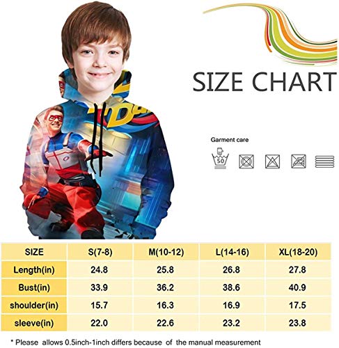 Goodckn Niños Sudadera con Capucha, Henry Danger Teen Hooded Sweate Boy Girl Fashion Long Sleeve Pullover Hooded Sweatshirt with Pocket