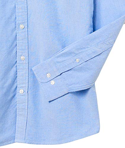 Goodthreads Slim-Fit Long-Sleeve Solid Oxford Shirt Camisa, Azul (Blue), Medium