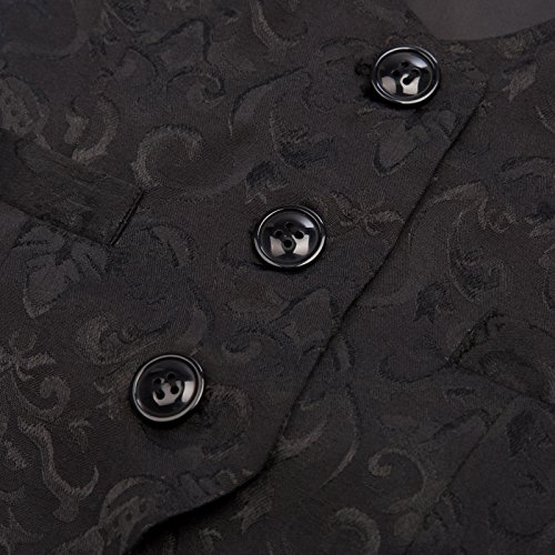 GRACE KARIN Chaleco Victoriano de Jacquard para Mujer Mediano Steampunk Negro S