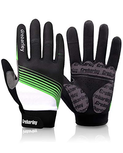 Grebarley Guantes de Ciclismo Bicicleta Montaña-Acolchados Bicicleta de Carretera de Hombres Mujeres Antideslizante Pantalla Táctil (L)