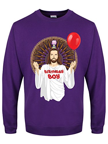 Grindstore - Jersey navideño Gracioso Birthday Boy para Hombre Caballero (L) (Púrpura)