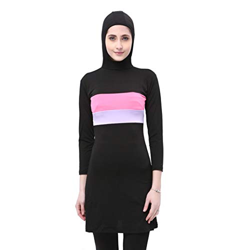 Grsafety Mujeres Musulmanas Traje de baño - Clásico Modeste Burkini Completa Muslim Swimwear con Hijab Burqini Beachwear Tankini, Estilo 1, S