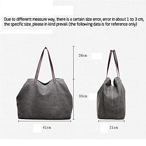 GSHIYA Indumentaria Femenina de Asas Casual Bolsas Bolsas Shouder Concise Style Bolsos Monedero Diario Shopper para Viajes Escuela de Trabajo,Caqui