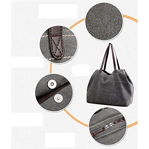 GSHIYA Indumentaria Femenina de Asas Casual Bolsas Bolsas Shouder Concise Style Bolsos Monedero Diario Shopper para Viajes Escuela de Trabajo,Caqui