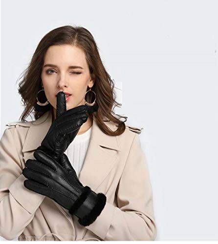 Guantes De Invierno Guantes De Invierno De Piel De Oveja Pura Para Mujer Guantes De Piel De Oveja De Piel De Oveja Reales Guantes Cálidos Para Mujer Guantes De Mitón De Cuero Genuino De Dedo Complet