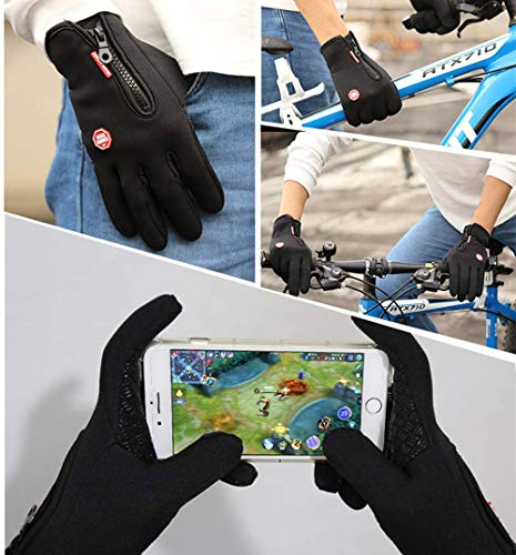 Guantes para Hombre y Mujer Especialmente diseñados para Evitar el Frio en Ciclismo, Running, Caminando, Senderismo, Dedos con Partes táctiles Regalos Originales para Hombre o Mujer (S, Azul)