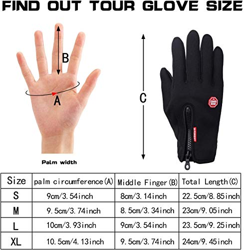 Guantes para Hombre y Mujer Especialmente diseñados para Evitar el Frio en Ciclismo, Running, Caminando, Senderismo, Dedos con Partes táctiles Regalos Originales para Hombre o Mujer (S, Azul)