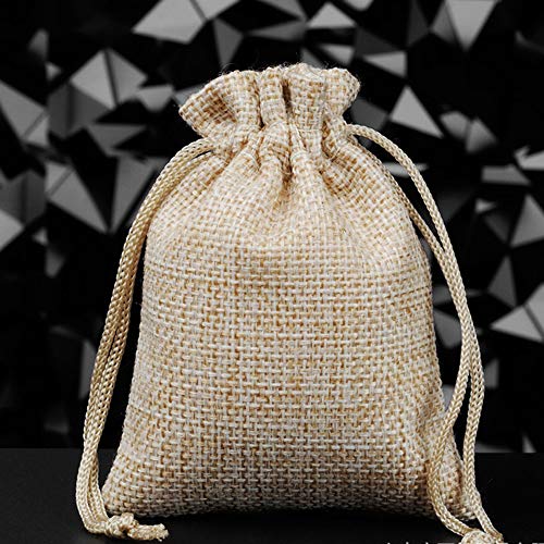 Gudotra Acerca de 100pcs Bolsa de Lino con Cordón para Joyería Regalos Arroz Boda Navidad Bolsitas de Tela Saco 10 * 14cm (100pcs 10 * 14cm)