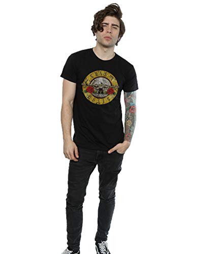 Guns N Roses hombre Vintage Bullet Logo Camiseta Medium Negro