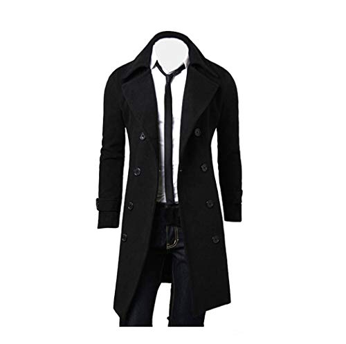 Gusspower Abrigo de Lana para Hombre Delgado Caliente del Invierno,Chaquetas de Encanto Casual Doble Botonadura Apto Traje Blazer Parka de Abrigo Tops