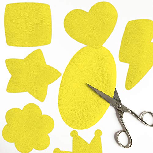 Haberdashery Online 6 Rodilleras Color Amarillo termoadhesivas de Plancha. Coderas para Proteger tu Ropa y reparación de Pantalones, Chaquetas, Jerseys, Camisas. 16 x 10 cm. RP15