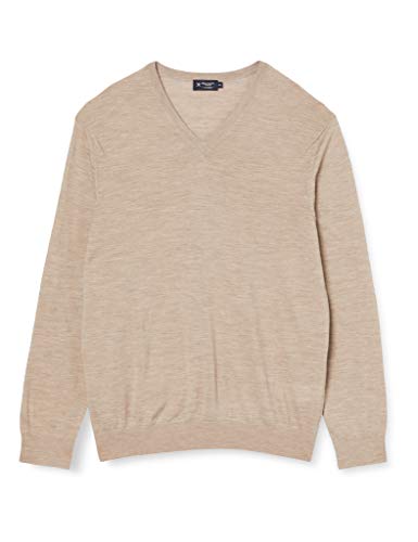 Hackett London FF GG Merino V Suéter, Marrón (Sand 847), L para Hombre