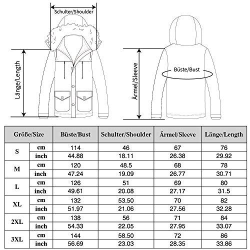 HAINES Parka Hombre Abrigo Parka con Capucha Cálido Chaquetas Invierno Abrigo Militar Negro M