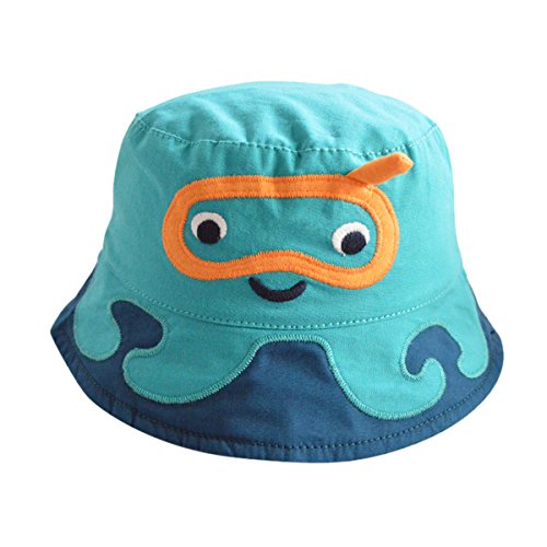 Happy Cherry - Gorra Bebés de Pescador Protectora de Sol con Cordon Velcro Sombrero Gorro Infantil para Niños Niños - 2-4 años