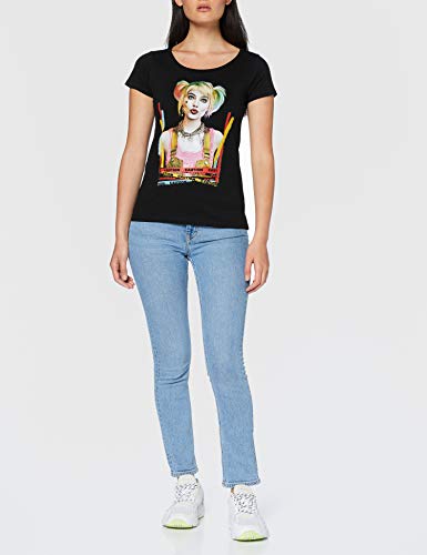 Harley Quinn t-Shirt Camiseta, Negro, M para Mujer