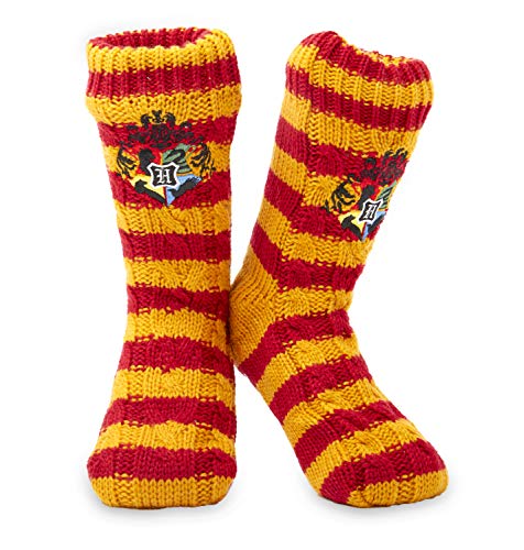 Harry Potter Calcetines Antideslizantes Mujer Con Forro Polar, Zapatillas de Casa Punto Invierno, Calcetín Mujer Grueso Lana, Accesorios Regalos Para Niños Niñas Mujeres Hombres