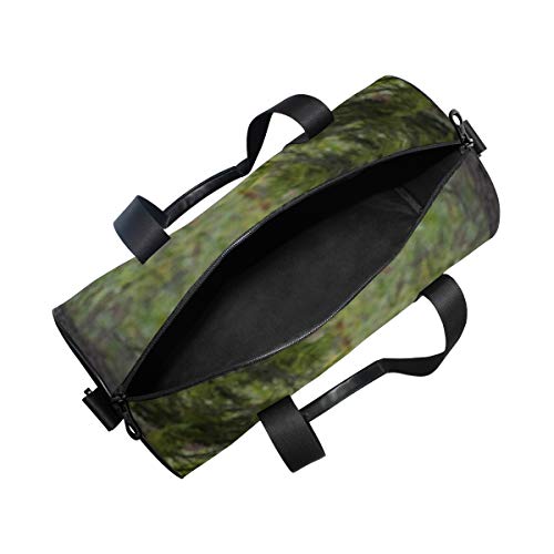 HARXISE Animal oso pardo en el bosque de taiga，Bolsa de equipaje de viaje Deporte Lienzo ligero Equipaje de fitness Bolso de tambor Desmontable