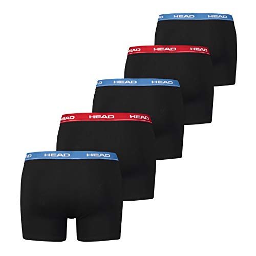 Head Men’s Basic Boxers (5 Pack) Calzoncillos, Rojo/Azul, M (Pack de 5) para Hombre