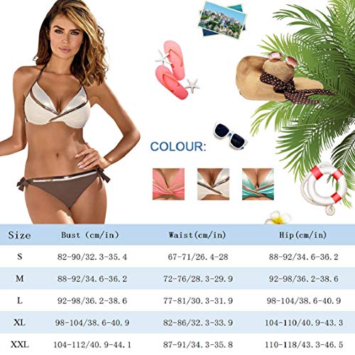 heekpek Brasileños Bikini Push Up Traje de baño de Cintura Baja Bañador Dos Piezas Mujer Conjuntos de Bikinis para Mujer