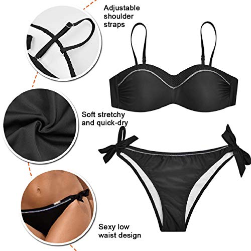 heekpek Conjunto Bikini Mujer Push up Sexy Two Piece Bikini Traje de Baño Mujer Sexy Anudado de Color Brillante Bañadores Bikinis Brasileños