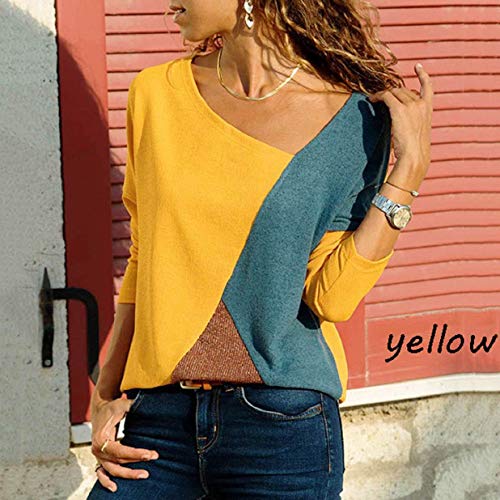 heekpek Costura Color De Contraste Cuello Redondo Manga Larga/Corta Camiseta Mujer Top Mujer Camisas Mujer Verano Elegantes Casual Mujer Mang A Costura De ImpresióN De Manga