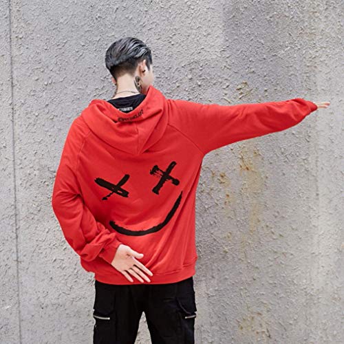 heekpek Hombre Mujer Unisex Sudaderas con Capucha Impreso Suéter Cuello Redondo de Mangas Largas Sweat Hood Capucha para Hombre Suéter para Hombre Sudaderas con Capucha