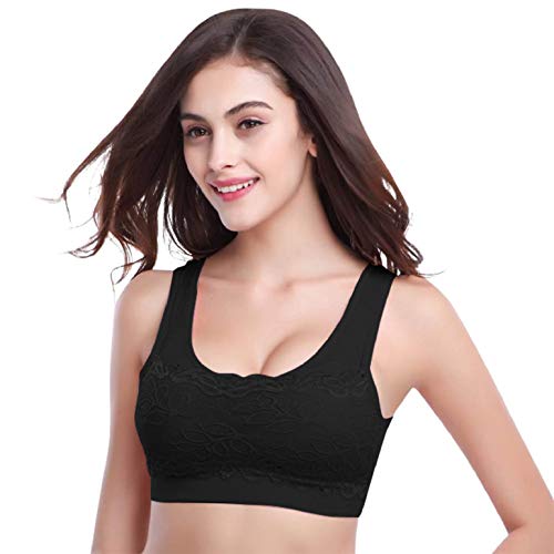 heekpek Sujetadores Deportivos Mujer Push Up Sujetador de Tubo de Encaje Ropa Interior sin Anillo de Acero Sujetador de Espalda Beauty en Forma de U Sujetador de Dormir