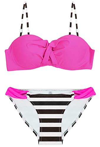 heekpek Trajes de Baño Mujer Sexy Push-up Acolchado Bra Bikini Verano Conjunto Tira Puntos Traje de Baño Sexy Bañador