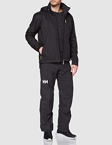 Helly Hansen Crew Hooded Midlayer - Chaqueta Impermeable, Cortavientos y Transpirable, con Forro Polar y Capucha Integrados, Hombre, Negro (990 Black), XL