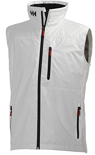 Helly Hansen Crew Vest Chaleco Marino con Forro Polar Interior para Hombres, Impermeable y diseñado para Cualquier Actividad Casual o Deportiva, Blanco, L