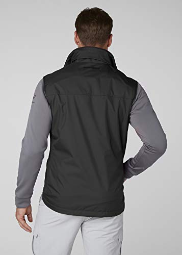 Helly Hansen Crew Vest Chaleco Marino con Forro Polar Interior para Hombres, Impermeable y diseñado para Cualquier Actividad Casual o Deportiva, Negro, S