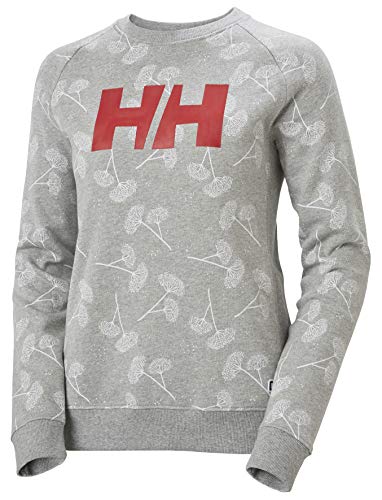 Helly Hansen F2f Sweatshirt Sudadera para Mujer, Impresión de Espuma Gris, M