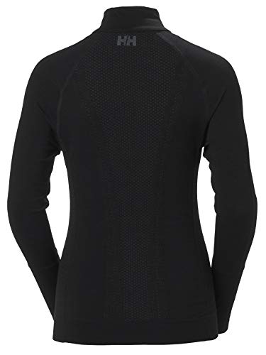 Helly Hansen Sudadera para Mujer H1 Pro LIFA sin Costuras, Cremallera 1/2, Mujer, Sudadera, 49337, Negro, Extra-Small