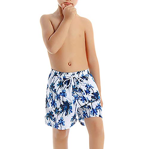 HenzWorld Traje de Baño a Juego para La Familia Padre e Hijo Tronco de Baño con Estampado de Hojas Tropicales Bikini con Volantes para Madre e Hija Conjunto de Dos Piezas Tamaño 5-6Y