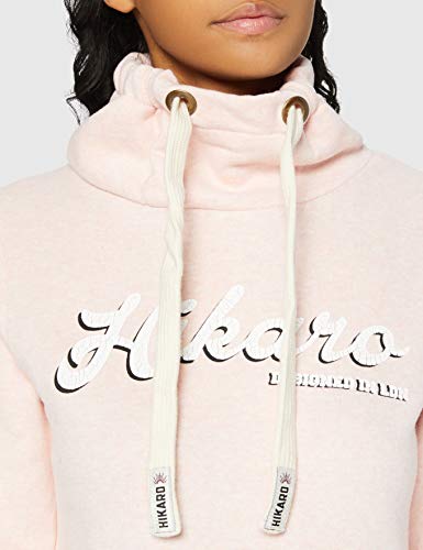 HIKARO Sudadera Estampada con Cuello Alto Mujer, Rosa (Pink Marl), 36 (Talla del fabricante: X-Small)