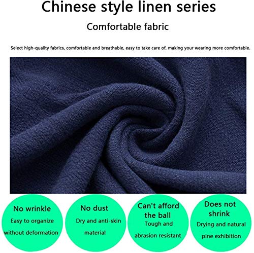 HLZY China Tradicional Tai Chi Uniformes Kung Fu Tela Tradicional China Traje Masculino Artes Marciales Tangzhuang Kung Fu Chaqueta de Manga Corta Trajes Camisa Zen Meditación Ropa